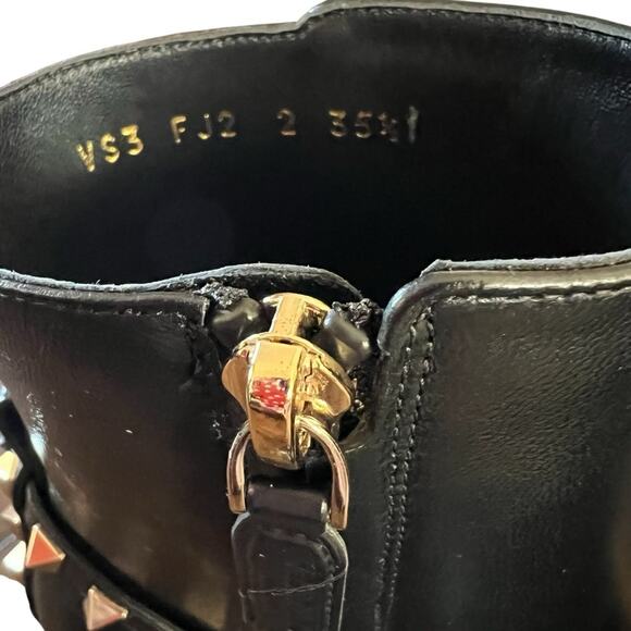 Valentino Garavani Rockstud Leather Block Heel Side Zip Booties NEW EU 35/US 5 - Picture 10 of 16